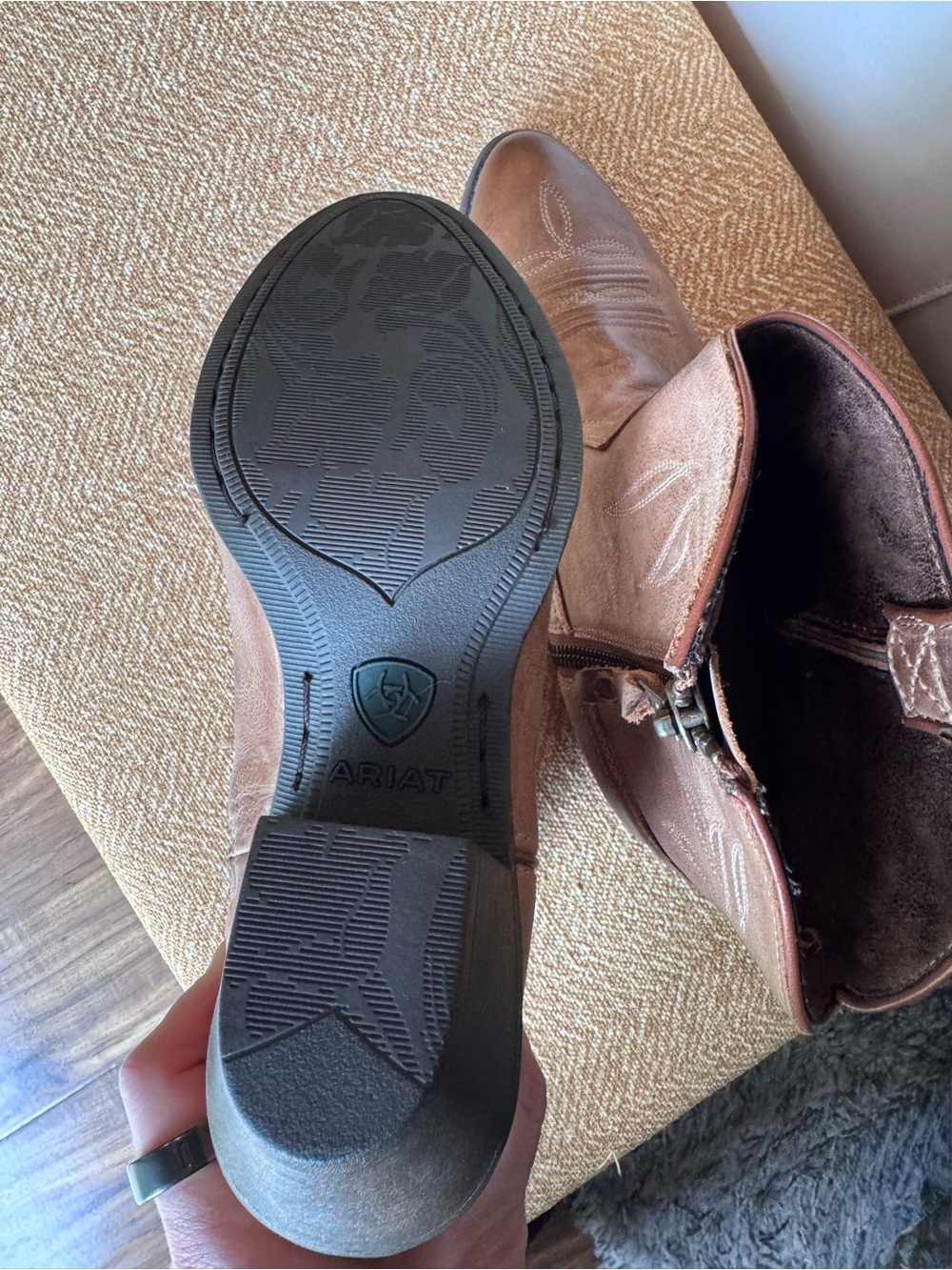 Ariat Tan Brown Western Ankle Booties - Picture 4 of 4